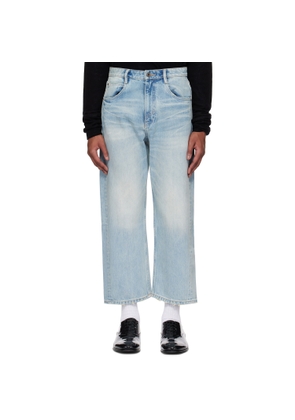 Fax Copy Express Blue Low-Rise Loose-Fit Jeans
