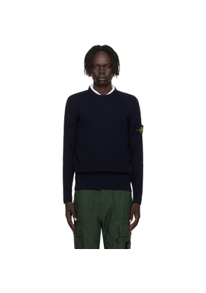 Stone Island Navy 5100053 Full Rib RWS Wool Sweater