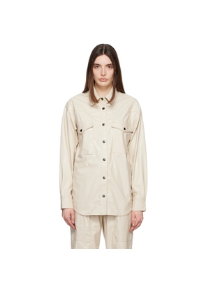 Isabel Marant Etoile Off-White Berny Faux-Leather Shirt