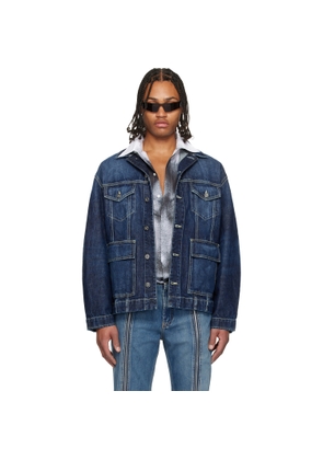 Jean Paul Gaultier Blue Cutout Denim Jacket
