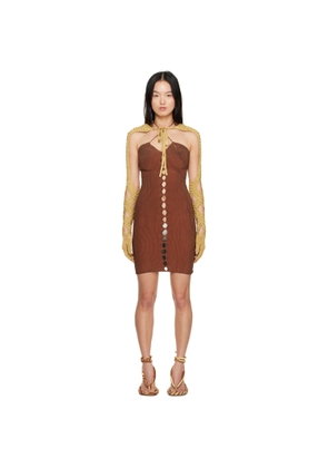 Isa Boulder SSENSE Exclusive Brown Minidress