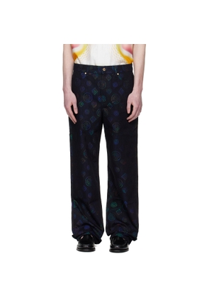 Casablanca Navy Heatmap Monogram Jeans