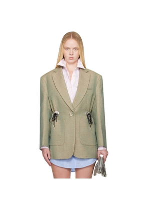 Rabanne Green Mottled Wool Blazer