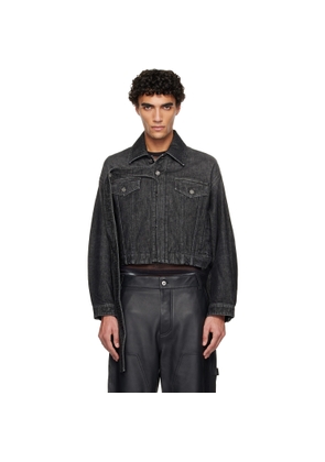 Jean Paul Gaultier Black Oversized Strap Denim Jacket
