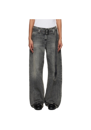 Acne Studios Gray Belted Relaxed Fit Jeans