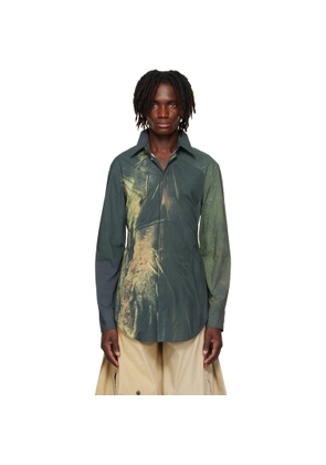 Jean Paul Gaultier SSENSE Exclusive Khaki & Black Mesh Printed Acid Water Shirt
