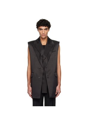 Jean Paul Gaultier Black Double Layer Body Detail Vest