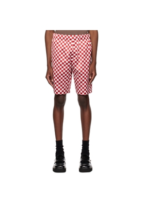 Meryll Rogge Burgundy & White Check Shorts