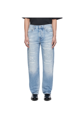 AMIRI Blue 'MA' Quad Repaired Straight Jeans