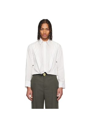 Jean Paul Gaultier White Pinstripe Infinity Shirt