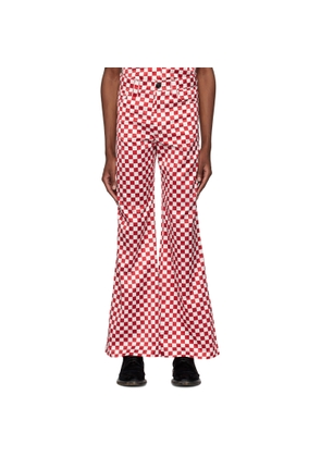 Meryll Rogge Burgundy & White Check Trousers