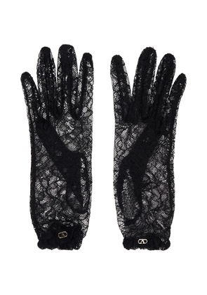 Valentino Garavani Black VLogo Signature Lace Gloves