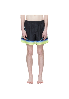 Casablanca Black Sporchid Printed Swim Shorts