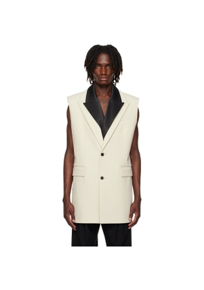 Jean Paul Gaultier SSENSE Exclusive Beige & Black Double Layer Sleeveless Blazer