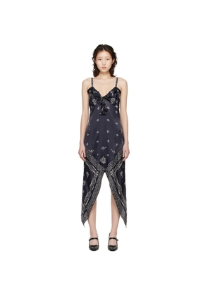 Anna Sui Black Handkerchief Midi Dress