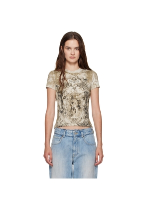 Jean Paul Gaultier Beige 'The Médaillon' T-shirt