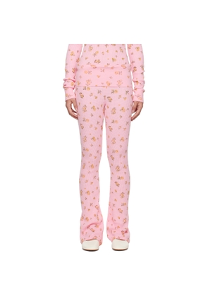 GUIZIO Pink Flared Thermal Lounge Pants