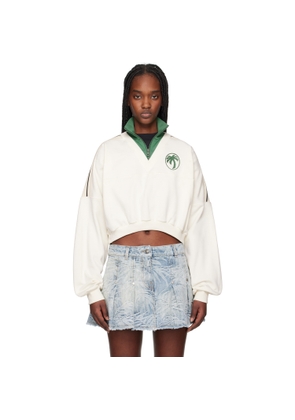 Palm Angels Off-White & Green Oval Palm Sweatshirt