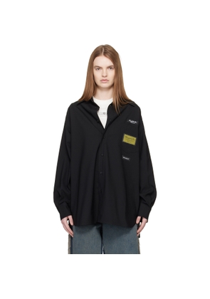 MM6 Maison Margiela Black Tailored Wool-Blend Shirt