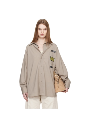 MM6 Maison Margiela Taupe Tailored Wool-Blend Shirt