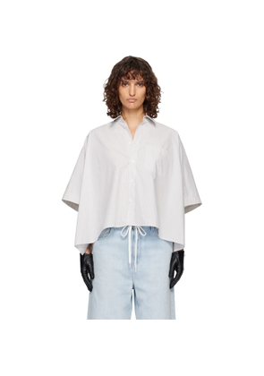 MM6 Maison Margiela White & Gray Cotton Poplin Shirt