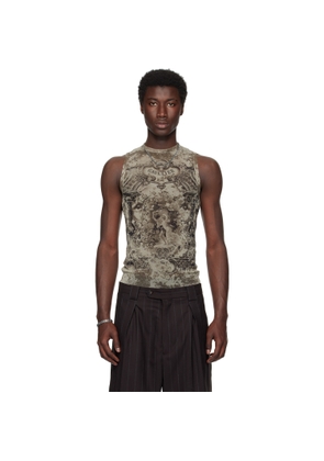 Jean Paul Gaultier Beige 'The Oversized Médallion' Tank Top