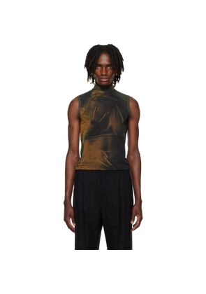 Jean Paul Gaultier SSENSE Exclusive Khaki & Black High Neck Printed Water Tank Top