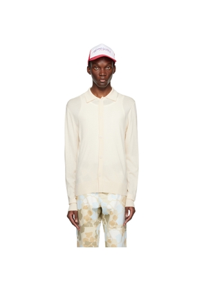 Mr. Saturday Off-White Spread Collar Cardigan