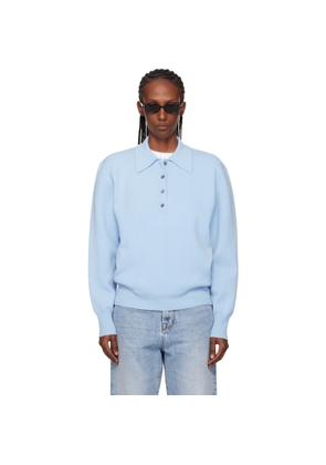 Róhe Blue Compact Knitted Polo