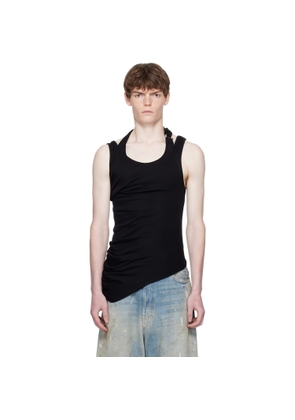 Jean Paul Gaultier Black Twisted Double Layered Tank Top