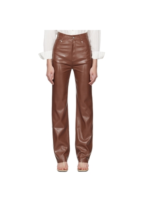Nanushka Brown Jacoba Vegan Leather Pants