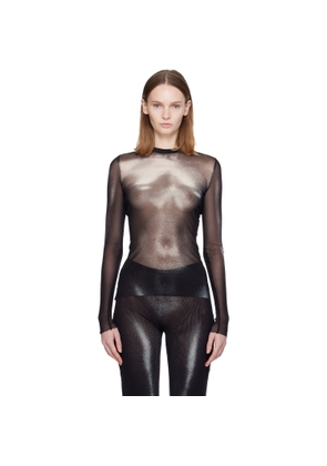 Jean Paul Gaultier Black & White 'The Silver Body Dust' Top