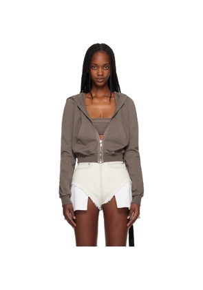Rick Owens DRKSHDW Brown Temple Small Hoodie