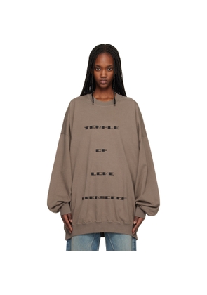 Rick Owens DRKSHDW Gray Temple Hun Crewneck Sweatshirt
