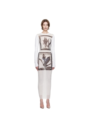 Jean Paul Gaultier White Flowers Cadres Maxi Dress