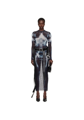 Jean Paul Gaultier Black & Blue 'The Squeletor' Maxi Dress