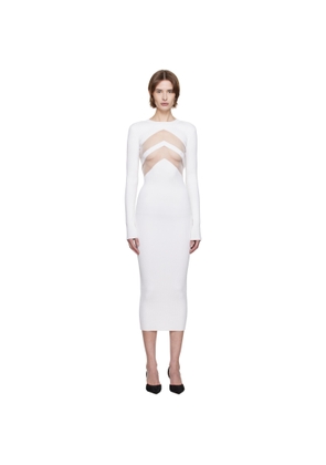 Jean Paul Gaultier White 'The Chevrons' Midi Dress