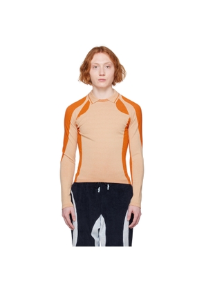 Saul Nash Orange Drop Stitch Polo