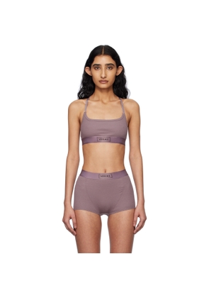 Versace Underwear Purple 90s Vintage Logo Ribbed Bra