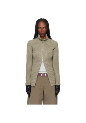 OUR LEGACY Khaki Column Zip Cardigan