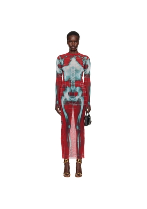 Jean Paul Gaultier SSENSE Exclusive Red & Blue 'The Squeletor' Maxi Dress