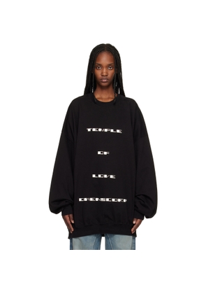 Rick Owens DRKSHDW Black Temple Hun Crewneck Sweatshirt
