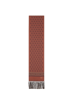Valentino Garavani Burgundy Fringe Scarf