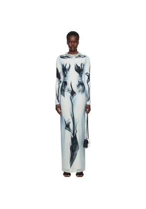 Jean Paul Gaultier Gray & Black 'The Flower Body Morphing Marinière' Maxi Dress