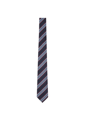 Valentino Garavani Navy Valentie Jacquard Regimental Silk Tie