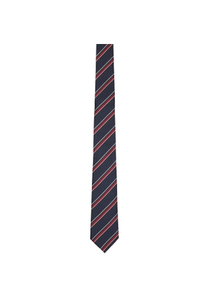 Valentino Garavani Navy & Red Valentie Jacquard Regimental Silk Tie