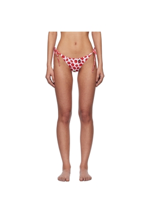 Versace Underwear White & Red Strawberry Garden Bikini Bottom
