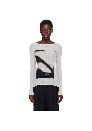 ISSEY MIYAKE White May Shadow Study Chiffon Twist T-shirt