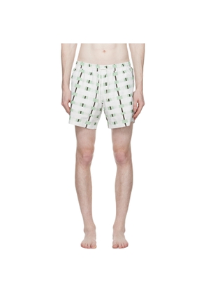 COMMAS Off-White Checked Swim Shorts