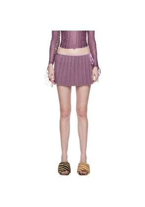 Isa Boulder Purple Pleated Reversible Miniskirt